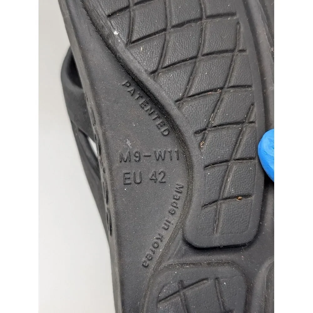 OOFOS OOriginal Recovery Foam Open Toe Sandals Black Men's 9 Women's 11 EU Sz 42